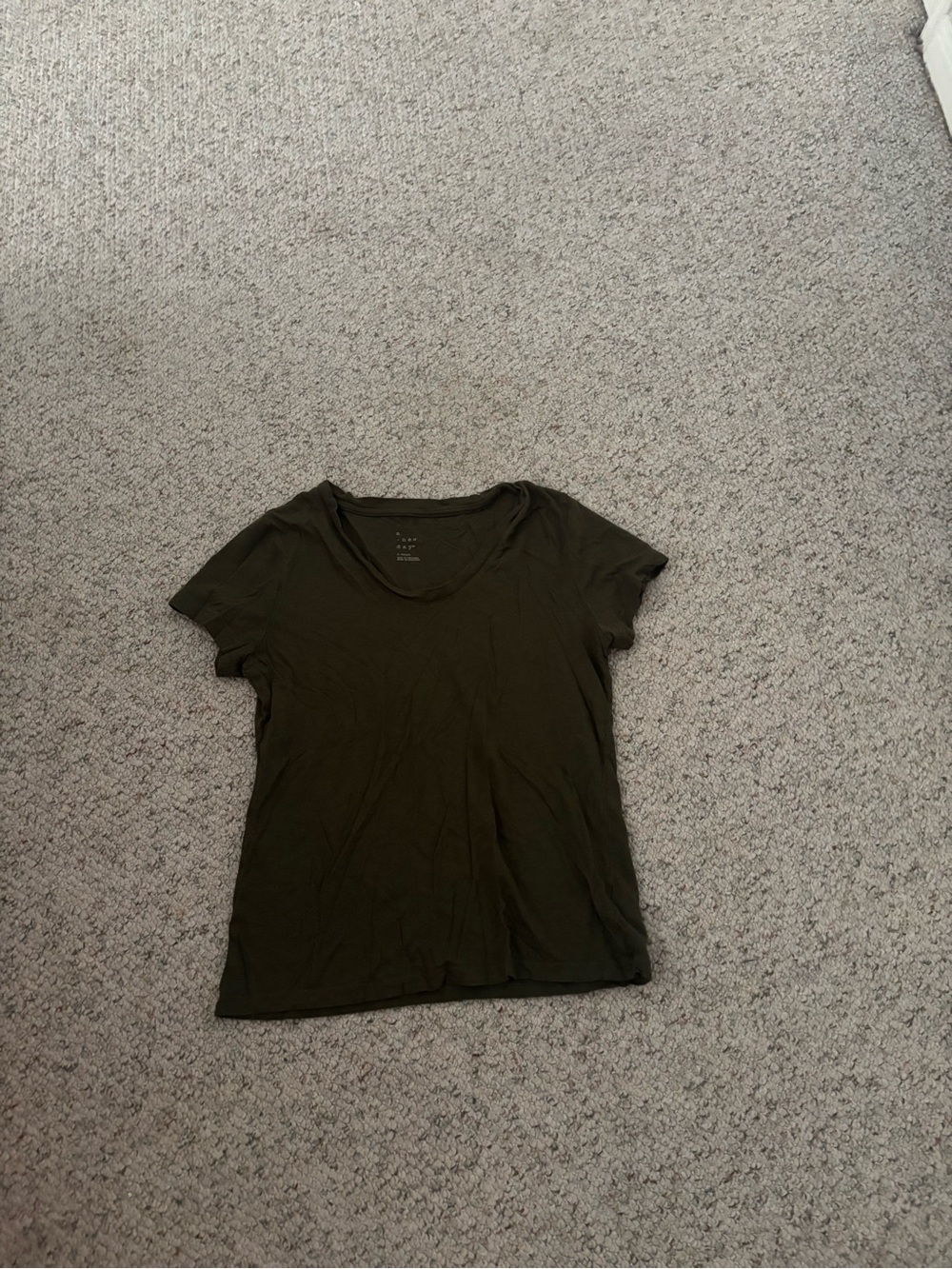 Target Olive Green V-Neck Short Sleeve Tee